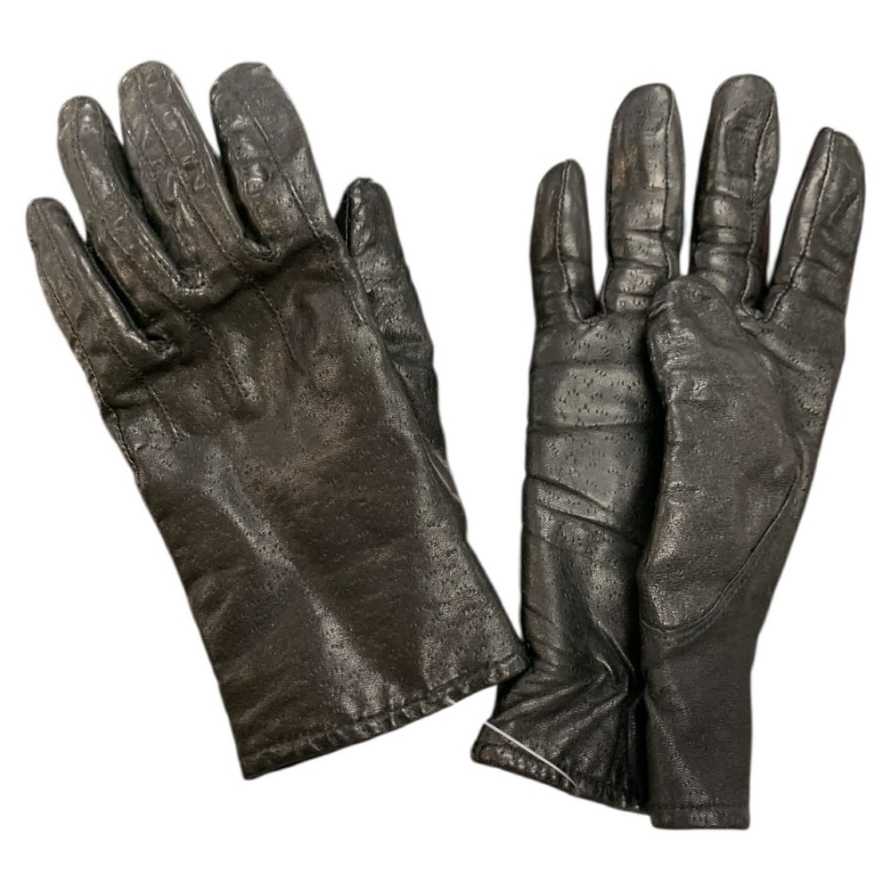Black Leather Gloves Size S